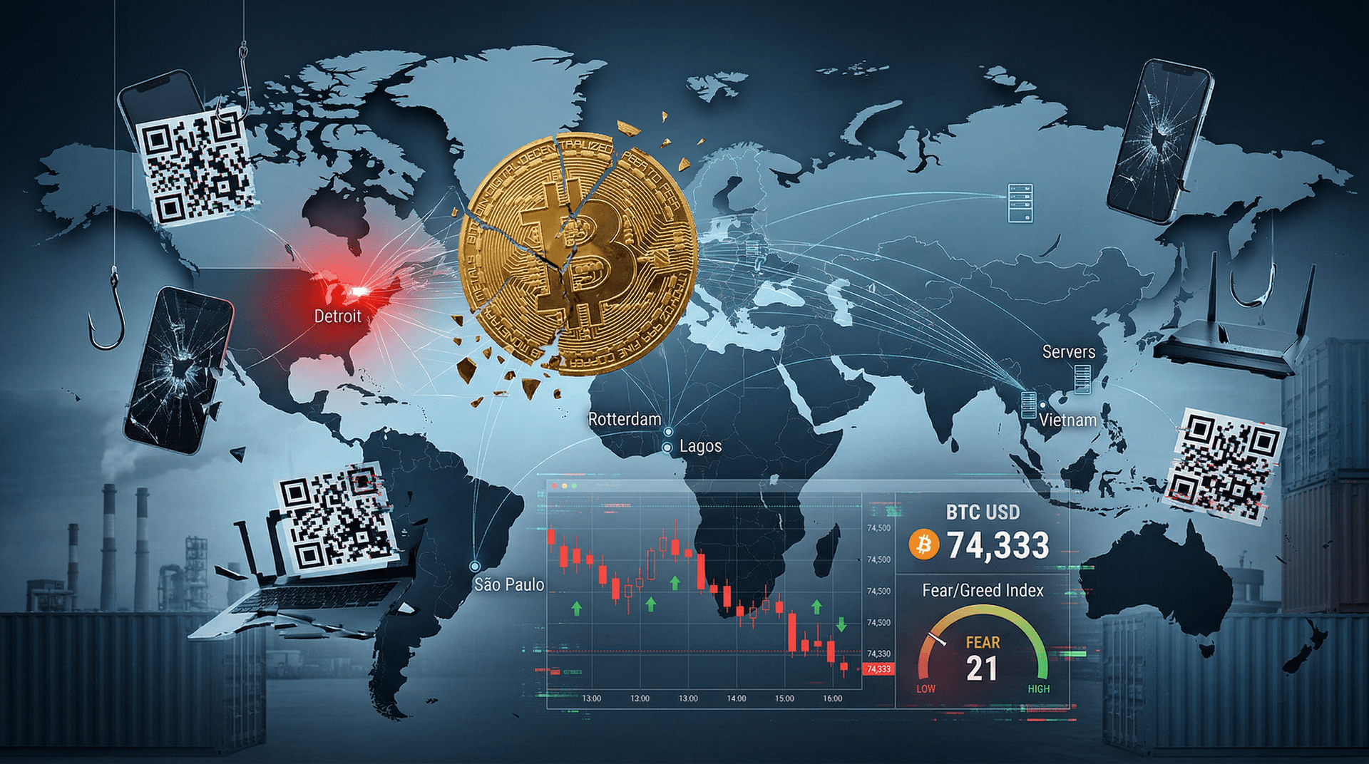 Michigan Crypto Fraud Losses Surge in 2025 as BTC Hits USD 74,333