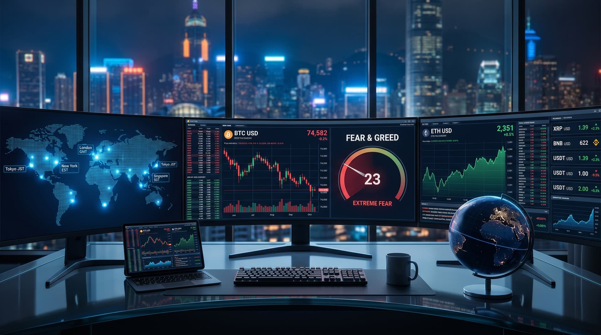 How to Invest in Cryptocurrency: BTC Dips to USD 74,582 as Fear Index Hits 23