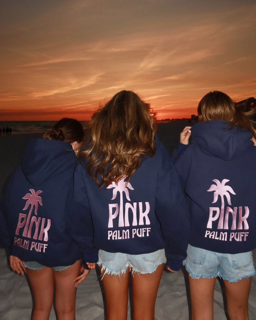 Latest pink palm puff pajamas Collection